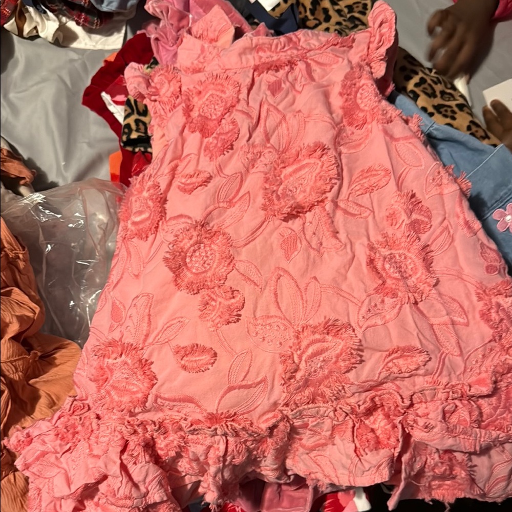 Janie and Jack Pink Floral Kids Dress no flaws